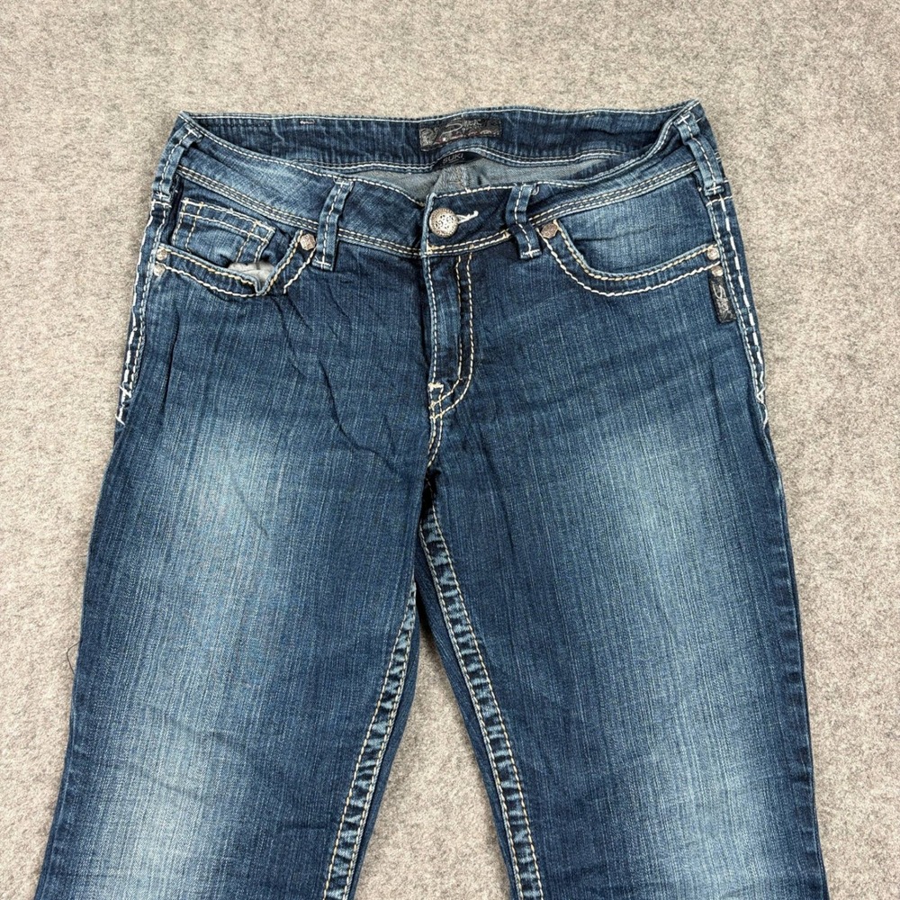 Silver‎ Jeans Suki Jeans Womens 30 Bootcut Blue Thick Stitch Mid Rise Denim Y2K